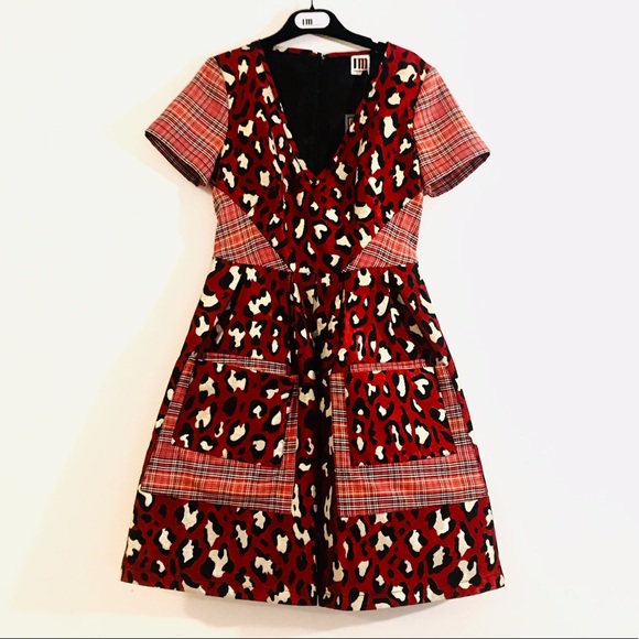 I’m Isola Marras Mixed Pattern Saffron Red Mini Dress - Picture 2 of 16